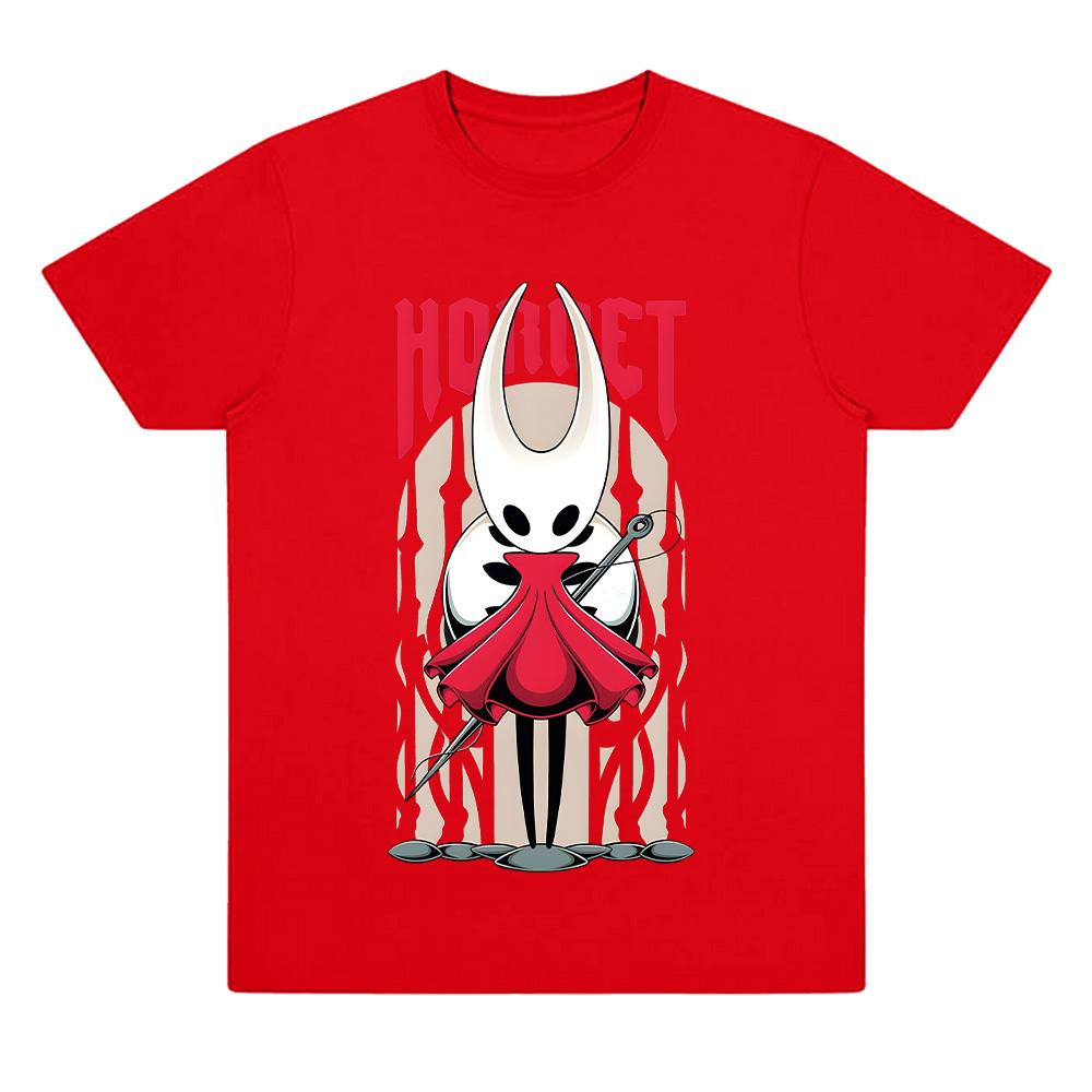 Hollow Knight Silksong Unisex T-shirt Gaming Tee Summer Women Men Cotton Clothes Cartoon Print Short Sleeve T Shirt XXL красный