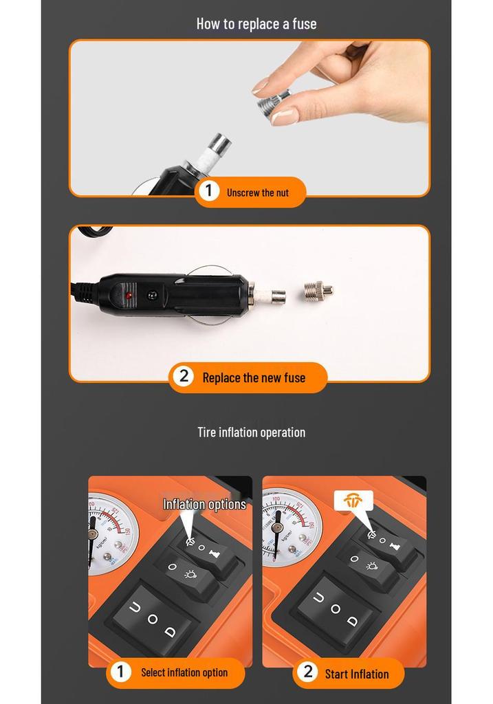 12V Off-road Electric Hydraulic Jack & Air Pump Tire Tool for SUVs
