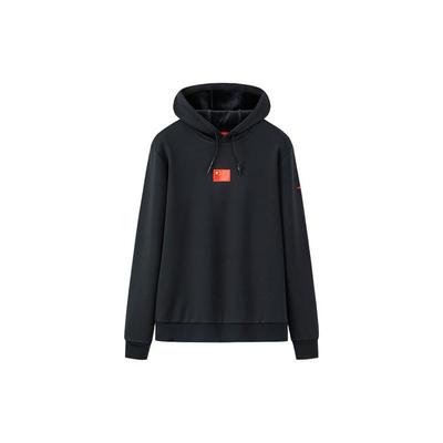 Anta Einfarbiger Print Logo Pullover Hoodie Langarm Sweatshirt Herren Hoodie Schwarz 152250706-2