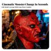 Latex Devil Mask with Horns Red Textured for Cosplayers