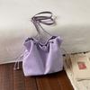 Star Print Drawstring Bucket Bag Women Casual Soft Shoulder Bag Lightweight Simple Tote Bag Large Capacity Daily Commut Hobo Bag