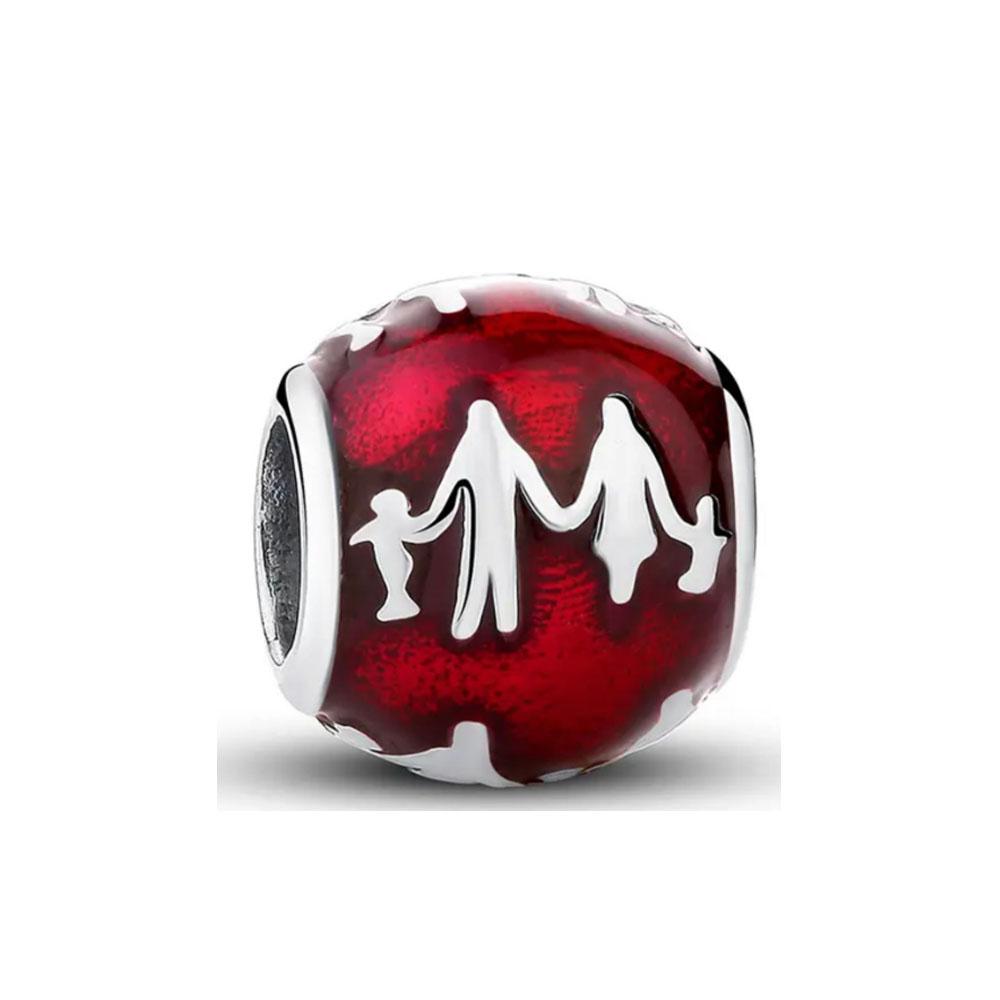 New Copper Red Charms Medical Staff Heart Bead Fit Original Charm Bracelet For Women Diy Fashion Jewelry Making Cherry