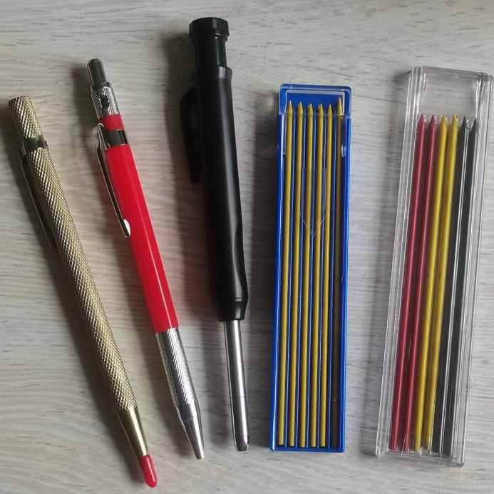 Deep Hole Carpenter Pencil: Fast-Drying Graphite Lead, Mechanical Design