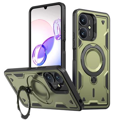 For Xiaomi Redmi 13C 12C 11A Poco C65 C55 4G Case Military Armor Shockproof 360° Rotating Ring Stand TPU Plastic Phone Cover