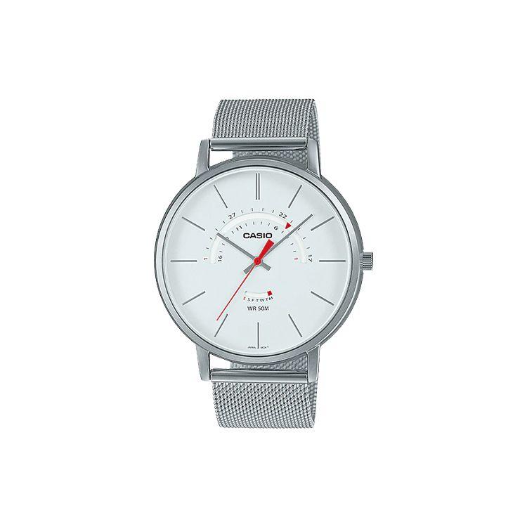 Casio Men's White Standard Series Waterproof Quartz Movet Stainless Steel Strap Watch Watches Mtp-B105m-7Av