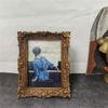 Resins Picture Frame Vintage European Styles Flower Embossed Carvings Photo Frame for Desktop Display or Wall Hanging