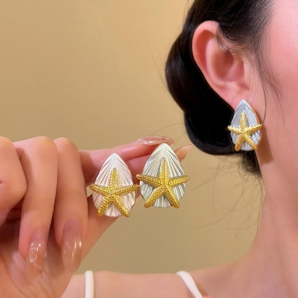 Öltropfen Kupfer Seestern Ohrstecker Persönlichkeit Stern Hängeohrringe Festival