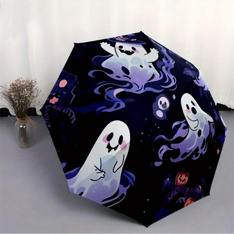 1pc Ghostly Night Automatic Open/Close Umbrella with One Touch Button,, Windproof Design   Lightweight Portable Umbrella for Women & Men6081