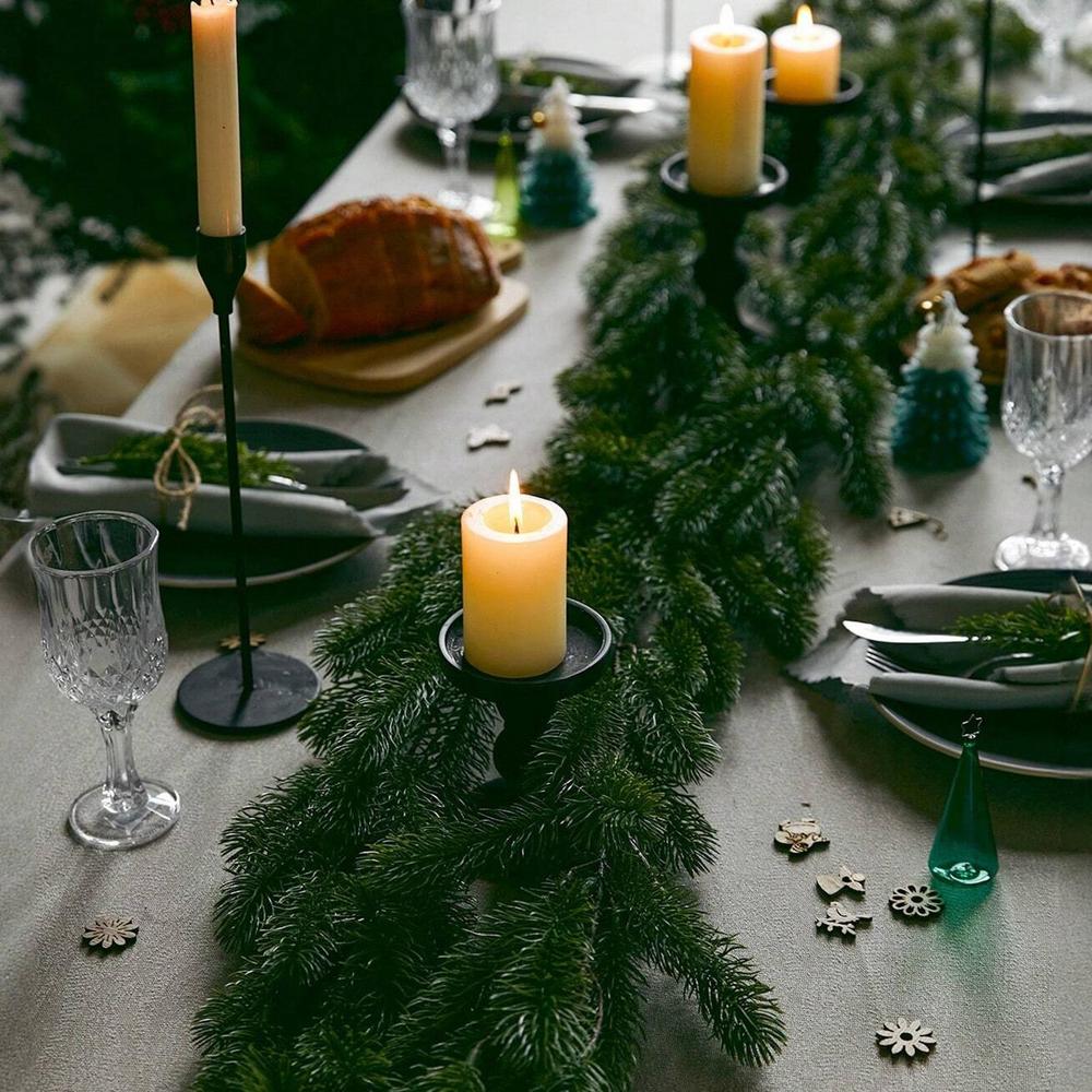 Christmas Pine Garland Real Touch Norfolk Pine Garland Pine Needle Home Door Decoration Unique Wreath Ornament Bendable Table