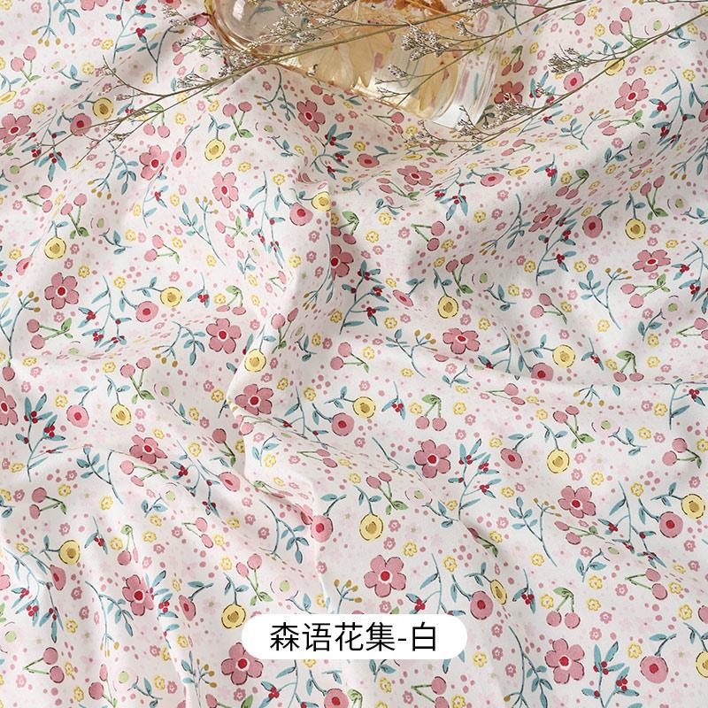 0.5m/2m Rural Style Pure Cotton Small Floral Printed Fabric for Sewing Dresses Decorative Cloth Handmade DIY Clothing Fabrics