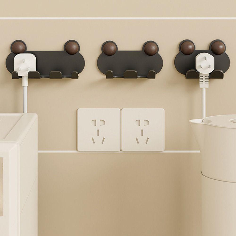 Punch-free Power Plug Socket Holder Cartoon Animals Wall Storage Hook Socket Storage Rack  for Home