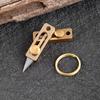 Mini G11 Stainless SteelHatchet Pocket Knife Full Tang Brass Handle Gift