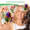 Bunny Keychain Purse Pendant Multicolor Plushies Bunny Keychain With Tin Rabbit Cute Keychain Creative Keyring Easter gift