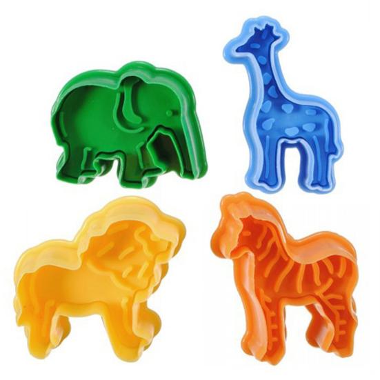 4 stk/sett Dyreform Fondantkake Stempelkutter Sugarcraft dekorasjonsform
