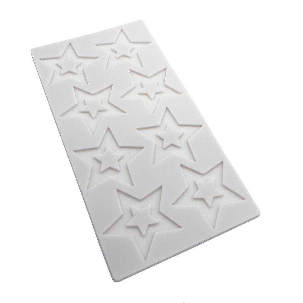 1 Pc 8 Even Hollow Five Pointed Star Mousse Silicone Mold, Chocolate Mold Cake Decoration Mold Candle Mold Baking Tool
