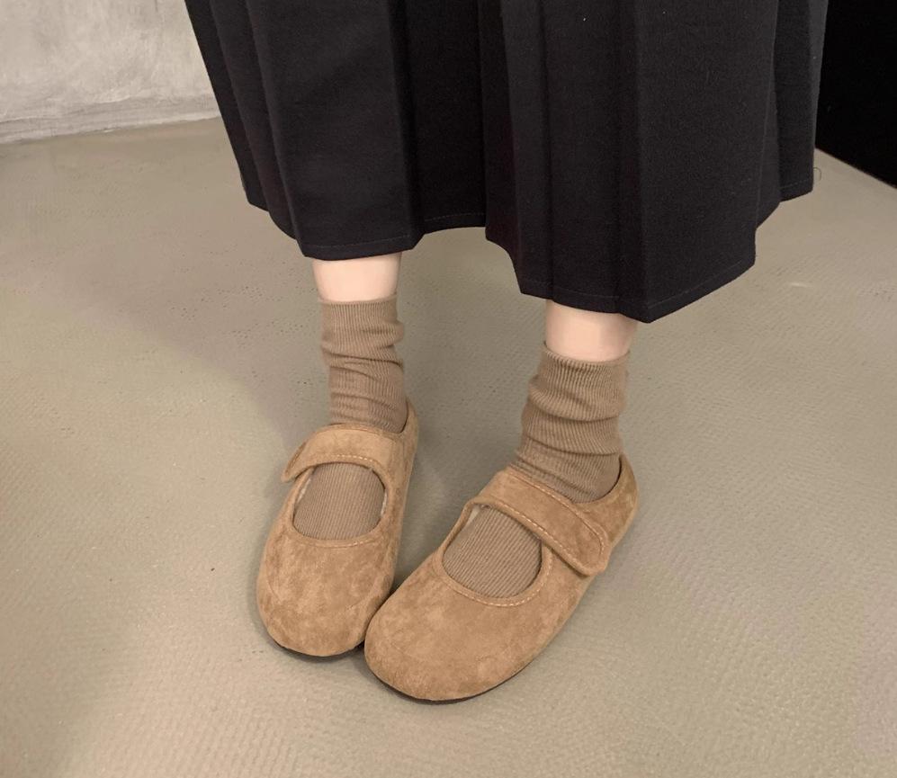 

2025 зима новые бархатные теплые пушистые тапочки с мешком на голове повседневные плоские тапочки с одной педалью ленивые уродливые милые туфли Мэри Джейн 40