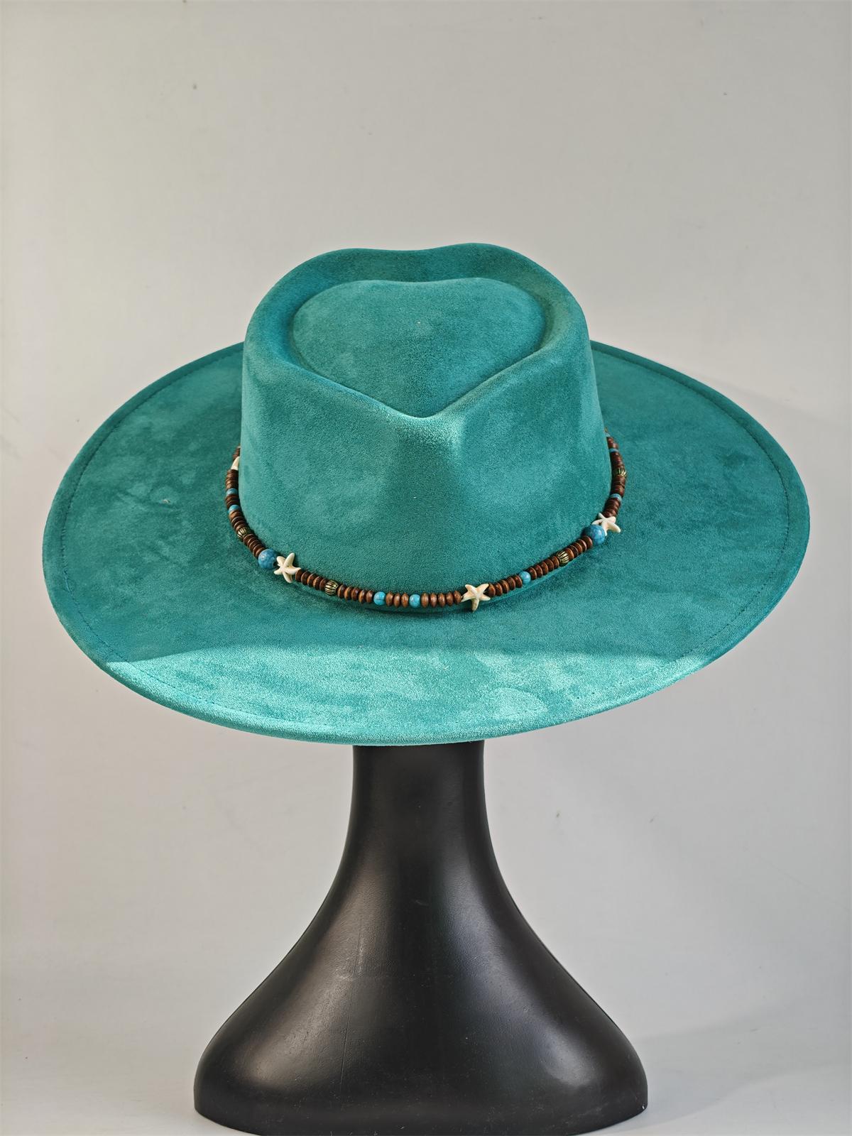 

Heart-shaped beaded suede hat wide-brimmed Unisex Suitable for Autumn Winter Wedding Hat Party Can Be Used for DIY Pyrography 56-58cm