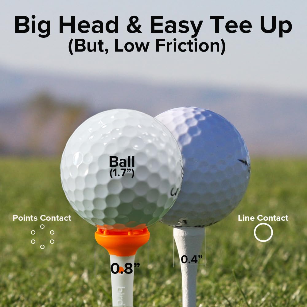 Birdie79 Easy Golf Tee Set 30 Tees Per Available In 3 Vibrant with Magnetic Tee Adjustable Height Directional and Silicone Stoppers – Pack, Colors,