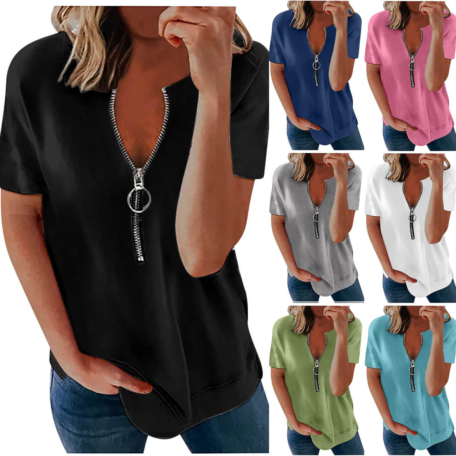 

Жіноча модна повсякденна блуза з короткими рукавами і ґудзиками. Зручна однотонна блуза XXL чорний