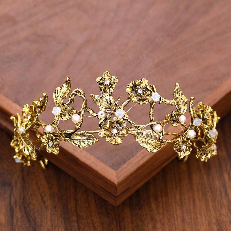 Vintage Barokke Koningin Kroon en Tiara Kristal Strass Kroon Bruids Diadeem Haar Sieraden Bruiloft Haaraccessoires Feest Tiara's