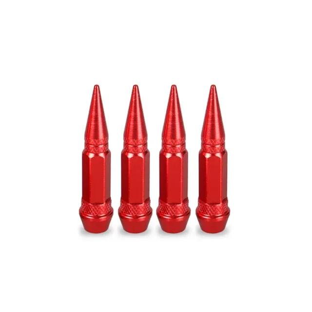 4pcs Car Universal Bullet Head Screws Valve Caps Personalized Modifications Pointed Valve Tips Bicycle and Motorcycle Tires