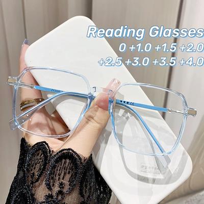 New Korean Retro Square Frame Reading Glasses High-definition Large Frame Presbyopia Glasses Women Anti Blue Light Eyewear