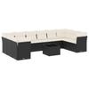 Vidaxl 11-Cz. Set da Giardino, Cuscini Rattan Nero Pe
