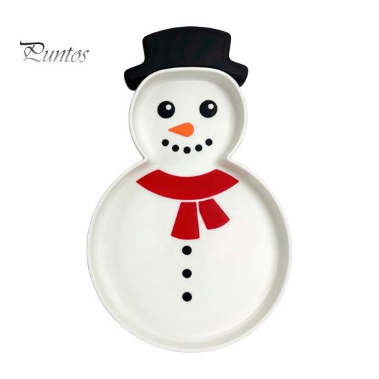 Christmas Snowman Serving Tray Tray, Holiday Party Decorative 3D Storage Printed Platter Dish for Snacks, Candies, Goodies, Jewelry Partitioned Candy