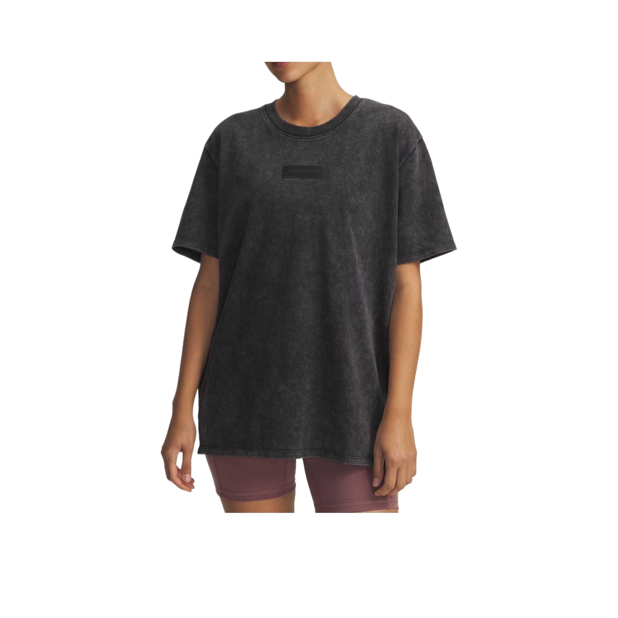 Under Armour Project Rock Heavyweight Loose Fit Quick-Dry Short Sleeve Drop Shoulder T-Shirt Women tops 6007337-001 XL