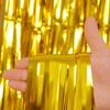 Gold Glänzende Lametta Quastenvorhänge (1x2m) für Hochzeitsbühnen- oder Türdekoration.