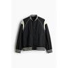 H M Loose Fit boMber Jacket Black wHite