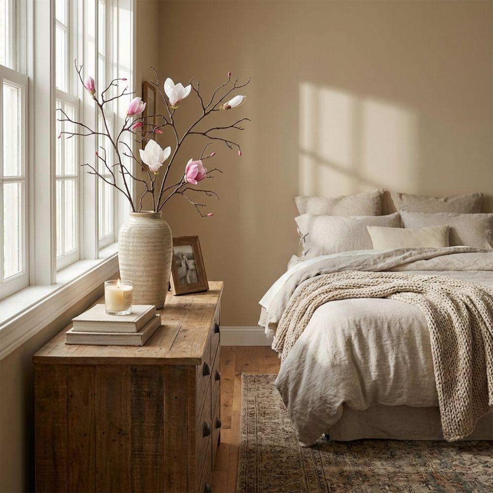 Large Artificial Magnolia Flower Handmade Realistic Faux Magnolia Branch Real Touch Plastic Fake Silk Flower Party Favors