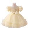 Baby Girls Princess Tulle Dress Puff Sleeve Formal Gown Pageant Wedding Party