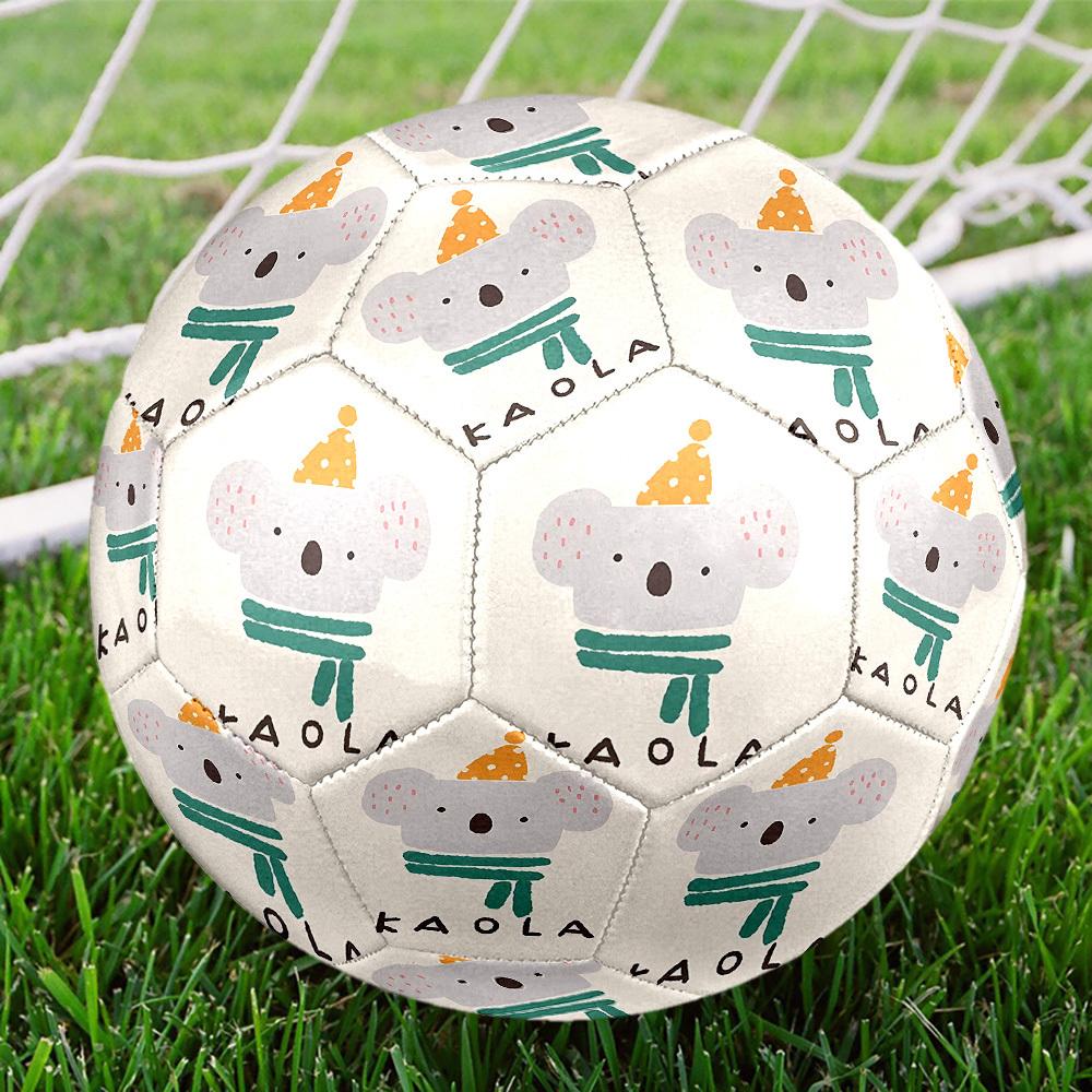 1pc Koala Winter Hat Theme Soccer Ball Football, Size 5, Lightweight PVC, Outdoor Training Soccer Ball,Gift j61464