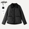 MJ STYLE Women's Color-Block Lapel Quilted Jacket