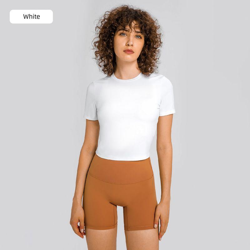 

Lu Same Sports T-shirt for Women 2025 New Arrival Best Selling Minimalist Fashion All-Match Yoga Clothes Casual Sports Short Sleeve White L