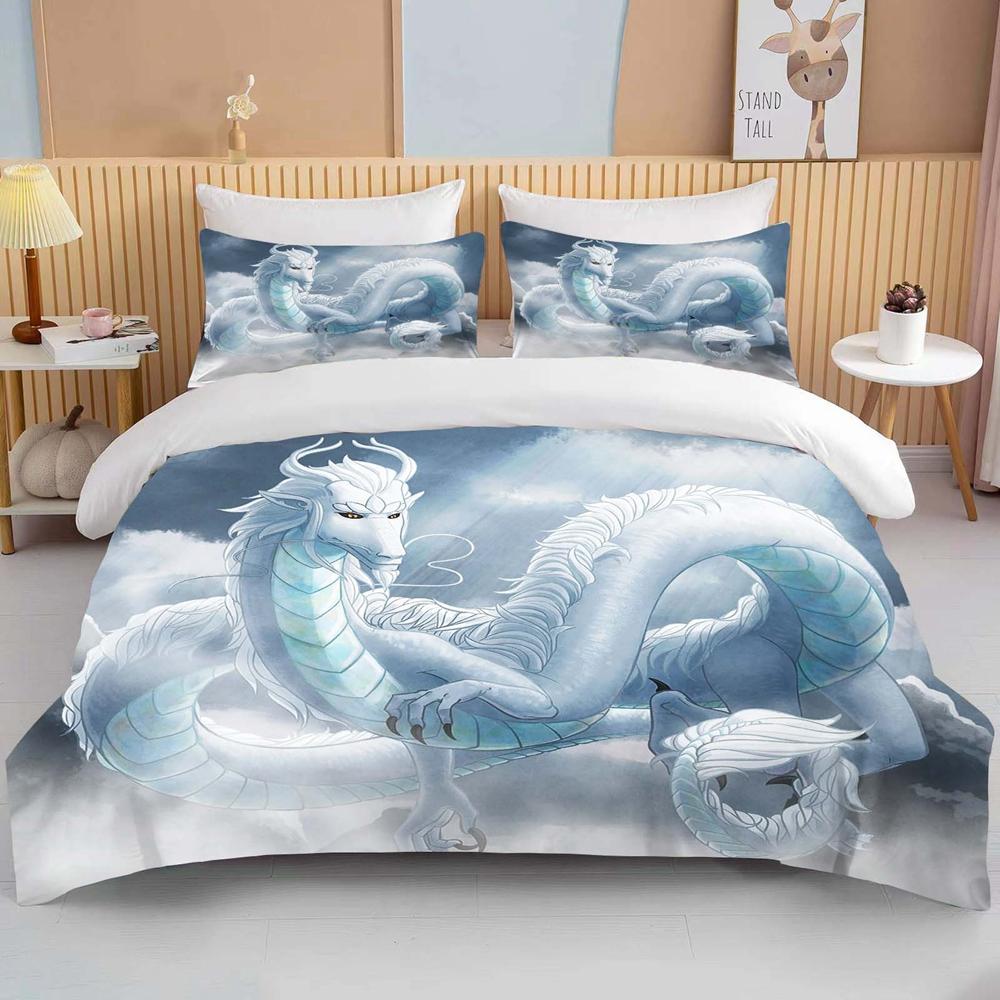 Chinese dragon Bedding 3 Piece Set king size double bed bedding set microfiber or polyester duvet cover set  bedroom bed set