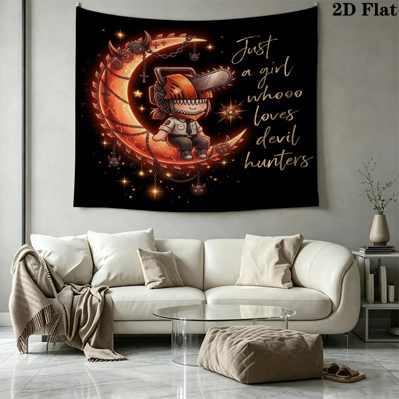 Chainsaw Man Wall Tapestry Aesthetic Wall Hanging Printed Fabric Blanket Decorative Tapestries For Bedroom Living Room Home Decor
