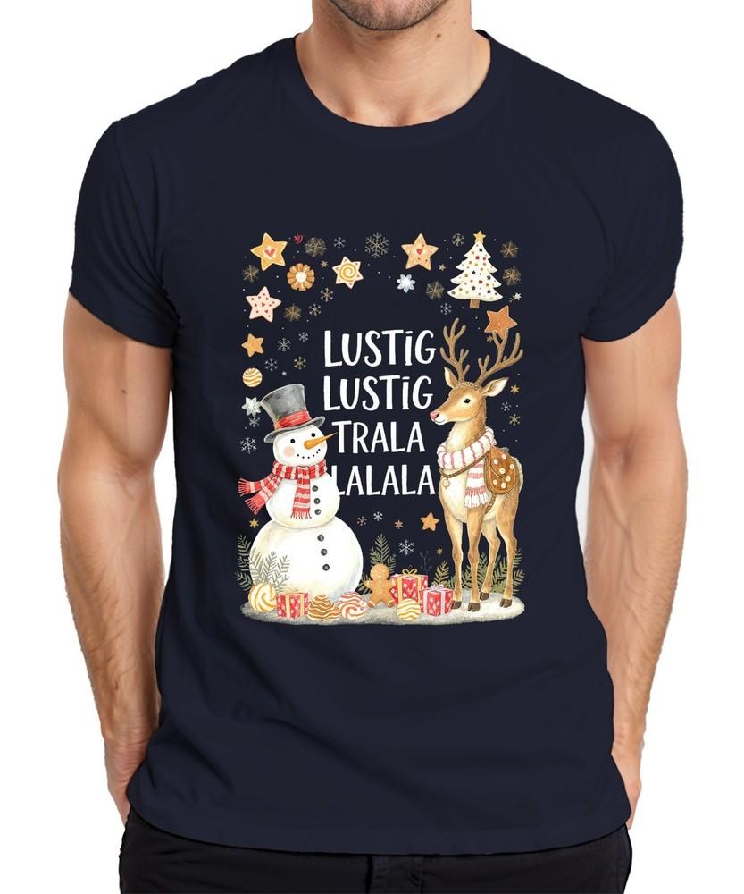 Funny Funny Trala Lalala Christmas Snowunisex Reindeer Retro Unisexs Tshirt S