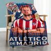 Atletico Madrid Personalized Name Blanket Throw Customizable Blanket Ultra-Soft Throw For Livingroom Sofa Couch Picnics All-Season Use