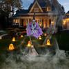Halloween Props Flying Witch Decoration with Scary Sounds and Lights Halloween Flying Witch Decor for Balcony Entry Themed Party