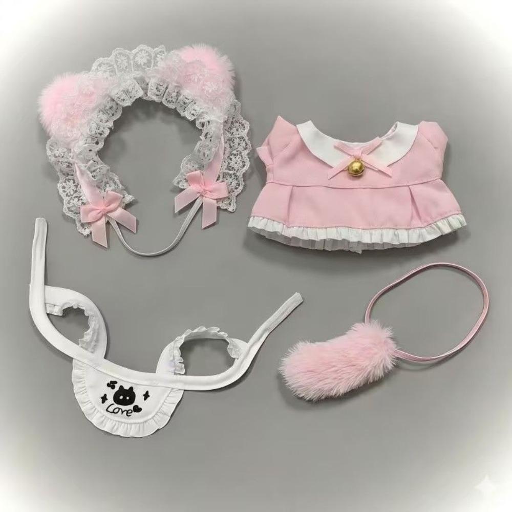 Cat Tail Cotton Doll's Clothes Bow Skirt Plush Doll Clothes 10cm Cotton Doll Clothes Stuffed Toy