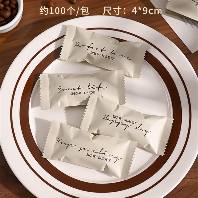 100Pcs Disposable Thickened Aluminum Film Toffee Packaging Baked DIY Handmade Coffee Candy Nougat Machine Sealing Bags