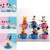 Disney Minnie Mickey Figure Teacup Toy Set For Kids Pvc Material Perfect For Cake Decoration And Diy Projects