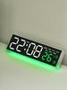 Table Clock with Atmosphere Lights Digital Clock USB Charging Port Modern Electronic Clock Large Display for Living Room Decor