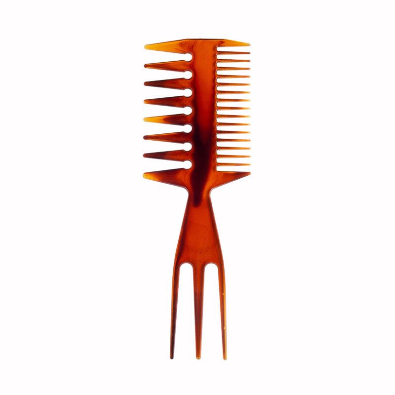Men's Back Head Oil Head Styling Comb Hairstyle Styling and Maintenance Artifact Trident Comb Texture Comb Fluffy Pork Rib Comb