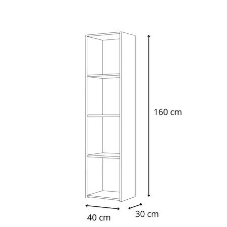 Solid Bookcase LONI 160x40 Cm - Color White