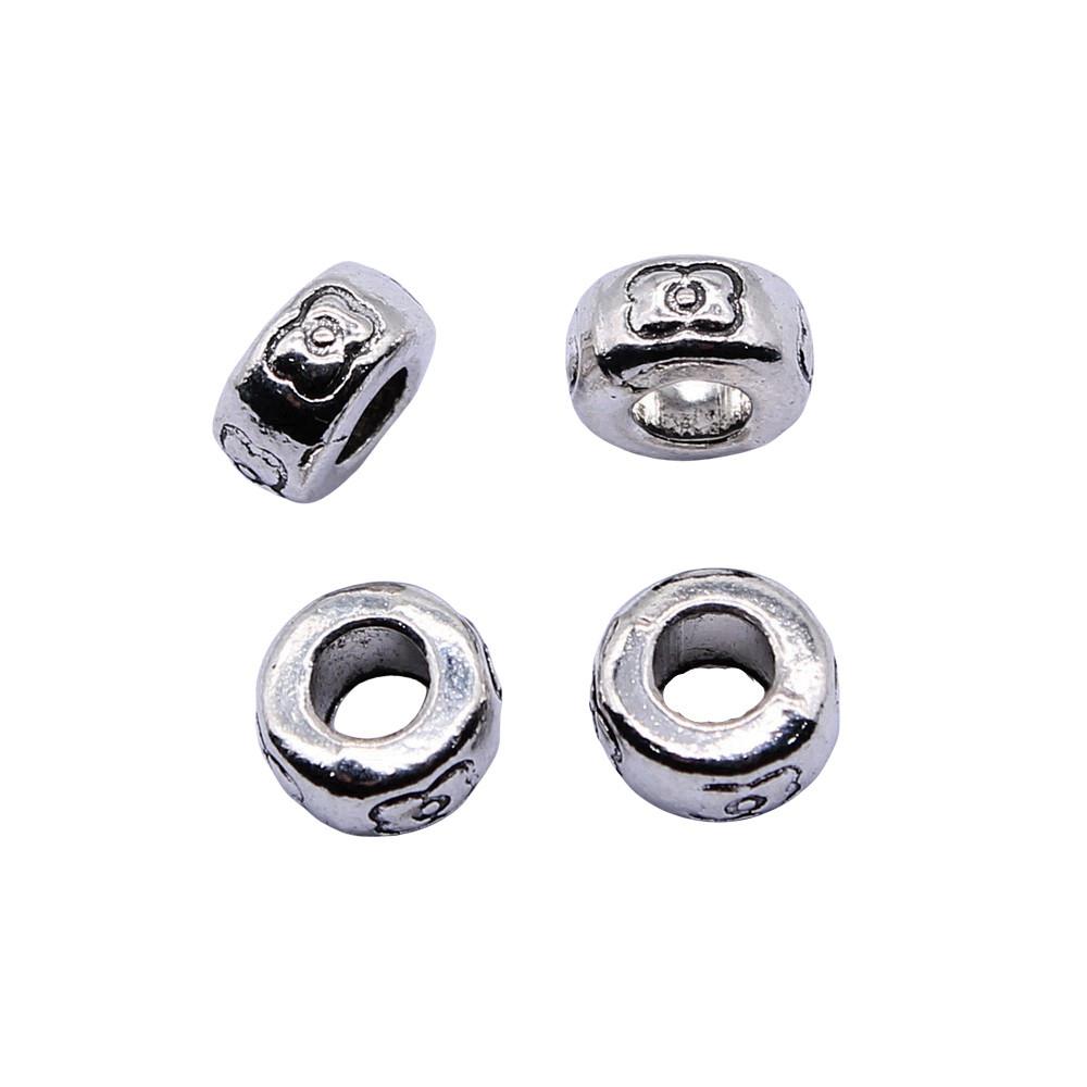 Multi Color Spacer Beads Ornate Metal Big Hole Beads For Jewelry Projects