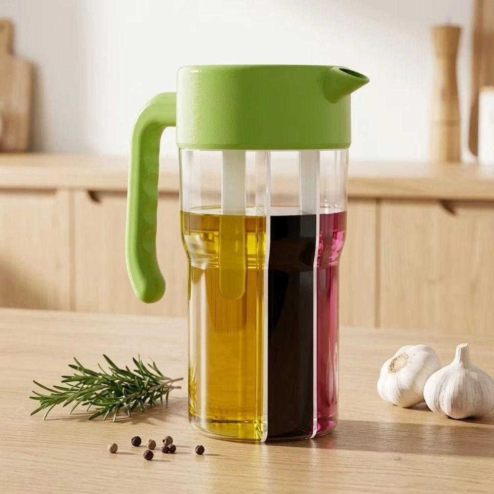 Detachable Olive Oil Pourers Independent Compartments Vinegar Bottle Liquid Seasoning
