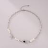 Antique Silver Color Clavicle Chain Stainless Steel Beads Chain Spider Necklace  Men Women Jewelry